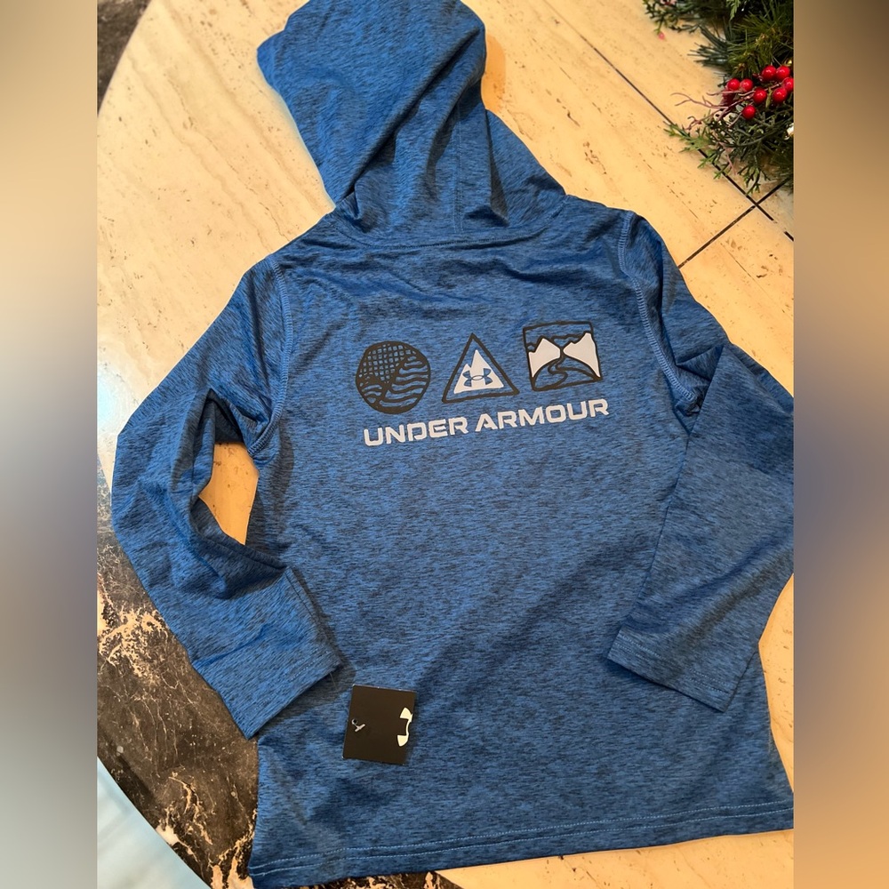 NWT Under Armour Atlantis Blue KIDS Hoodie - Picture 5 of 6